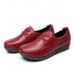 Large Size Pure Color Soft Leather Lace Up Round Toe Flat Loafer Shoes Large Size Pure Color Soft Leather Lace Up Round Toe Flat Loafer Shoes