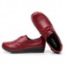Large Size Pure Color Soft Leather Lace Up Round Toe Flat Loafer Shoes Large Size Pure Color Soft Leather Lace Up Round Toe Flat Loafer Shoes