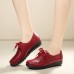 Large Size Pure Color Soft Leather Lace Up Round Toe Flat Loafer Shoes Large Size Pure Color Soft Leather Lace Up Round Toe Flat Loafer Shoes