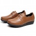 Large Size Pure Color Soft Leather Lace Up Round Toe Flat Loafer Shoes Large Size Pure Color Soft Leather Lace Up Round Toe Flat Loafer Shoes