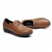 Large Size Pure Color Soft Leather Lace Up Round Toe Flat Loafer Shoes Large Size Pure Color Soft Leather Lace Up Round Toe Flat Loafer Shoes