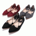 Women Summer Flats Fashion Pointed Toe Lace Up Strap Base Sandals Hollow Out  Shoes Women Summer Flats Fashion Pointed Toe Lace Up Strap Base Sandals Hollow Out  Shoes