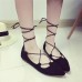 Women Summer Flats Fashion Pointed Toe Lace Up Strap Base Sandals Hollow Out  Shoes Women Summer Flats Fashion Pointed Toe Lace Up Strap Base Sandals Hollow Out  Shoes