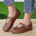 Women Flat Leather Shoes Round Toe Casual Outdoor Soft Loafers Women Flat Leather Shoes Round Toe Casual Outdoor Soft Loafers