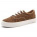 Leopard Grain Lace Up Pattern Flats Loafers Shoes Leopard Grain Lace Up Pattern Flats Loafers Shoes