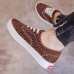 Leopard Grain Lace Up Pattern Flats Loafers Shoes Leopard Grain Lace Up Pattern Flats Loafers Shoes