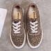 Leopard Grain Lace Up Pattern Flats Loafers Shoes Leopard Grain Lace Up Pattern Flats Loafers Shoes