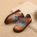 SOCOFY Genuine Leather Handmade Stitching Soft Flats SOCOFY Genuine Leather Handmade Stitching Soft Flats