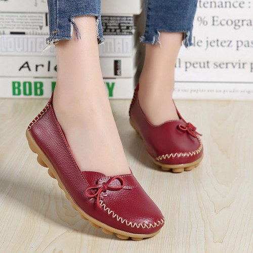 Larger Size Women Casual Shoe Leather Comfy Flat Loafers Larger Size Women Casual Shoe Leather Comfy Flat Loafers