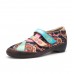 Genuine Leather Retro Jacquard Hook Loop Casual Flats Genuine Leather Retro Jacquard Hook Loop Casual Flats