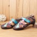 Genuine Leather Retro Jacquard Hook Loop Casual Flats Genuine Leather Retro Jacquard Hook Loop Casual Flats