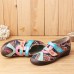 Genuine Leather Retro Jacquard Hook Loop Casual Flats Genuine Leather Retro Jacquard Hook Loop Casual Flats