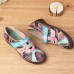 Genuine Leather Retro Jacquard Hook Loop Casual Flats Genuine Leather Retro Jacquard Hook Loop Casual Flats