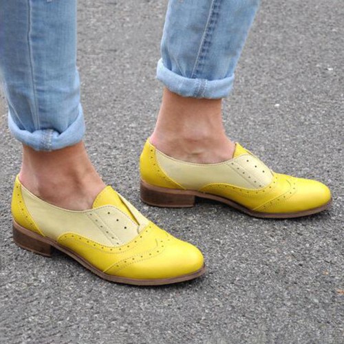 Women Oxfords Stitching Leisure Slip On Flat Loafers Women Oxfords Stitching Leisure Slip On Flat Loafers
