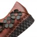 Genuine Leather Lace Up Soft Sole Flowers Flat Loafers Genuine Leather Lace Up Soft Sole Flowers Flat Loafers