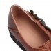 Genuine Leather Lace Up Soft Sole Flowers Flat Loafers Genuine Leather Lace Up Soft Sole Flowers Flat Loafers