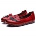 Genuine leather Leaves Pattern Comfortable Flats Shoes Genuine leather Leaves Pattern Comfortable Flats Shoes
