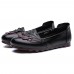 Genuine leather Leaves Pattern Comfortable Flats Shoes Genuine leather Leaves Pattern Comfortable Flats Shoes