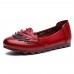 Genuine leather Leaves Pattern Comfortable Flats Shoes Genuine leather Leaves Pattern Comfortable Flats Shoes