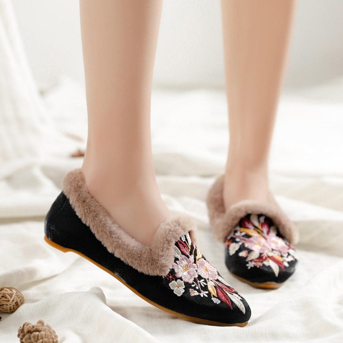 Women Embroidery Flower Flats Loafers Women Embroidery Flower Flats Loafers
