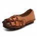 SOCOFY Stitching Genuine Leather Soft Sole Slip-on Loafers SOCOFY Stitching Genuine Leather Soft Sole Slip-on Loafers
