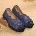 SOCOFY Stitching Genuine Leather Soft Sole Slip-on Loafers SOCOFY Stitching Genuine Leather Soft Sole Slip-on Loafers