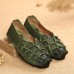 SOCOFY Stitching Genuine Leather Soft Sole Slip-on Loafers SOCOFY Stitching Genuine Leather Soft Sole Slip-on Loafers