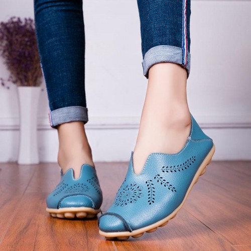 Large Size Women Pure Color Hollow Out Flats Loafers Large Size Women Pure Color Hollow Out Flats Loafers
