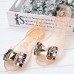 Women Summer Chic Beach Sandals Peep Toe Flat Rhinestone Shoes Women Summer Chic Beach Sandals Peep Toe Flat Rhinestone Shoes