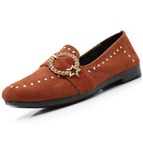Casual Slip On Suede Rhinestone Flats For Women Casual Slip On Suede Rhinestone Flats For Women