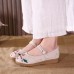 Women Casual Embroidery Lace Up Flower Flat Loafers Women Casual Embroidery Lace Up Flower Flat Loafers