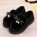 Women Casual Keep Warm Fluffy Butterfly Knot Flat Loafers Women Casual Keep Warm Fluffy Butterfly Knot Flat Loafers