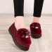 Women Casual Keep Warm Fluffy Butterfly Knot Flat Loafers Women Casual Keep Warm Fluffy Butterfly Knot Flat Loafers