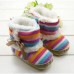 Baby Girls Toddler Velvet  Rainbow Soft Sole Boots Shoes Baby Girls Toddler Velvet  Rainbow Soft Sole Boots Shoes