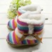 Baby Girls Toddler Velvet  Rainbow Soft Sole Boots Shoes Baby Girls Toddler Velvet  Rainbow Soft Sole Boots Shoes