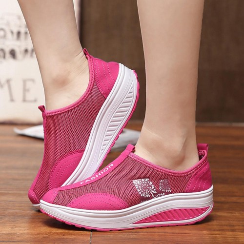 Mesh Breathable Rocker Sole Shoes Slip On Sneakers Mesh Breathable Rocker Sole Shoes Slip On Sneakers
