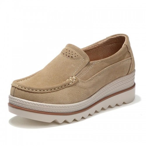 Women Platforms Slip On Casual Suede Comfy Thick Heel Shoes Women Platforms Slip On Casual Suede Comfy Thick Heel Shoes