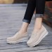 Women Platforms Slip On Casual Suede Comfy Thick Heel Shoes Women Platforms Slip On Casual Suede Comfy Thick Heel Shoes