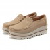 Women Platforms Slip On Casual Suede Comfy Thick Heel Shoes Women Platforms Slip On Casual Suede Comfy Thick Heel Shoes