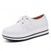 Lace Up Platform Heels Sneakers Round Toe Soft Sole Shoes Lace Up Platform Heels Sneakers Round Toe Soft Sole Shoes