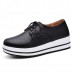 Lace Up Platform Heels Sneakers Round Toe Soft Sole Shoes Lace Up Platform Heels Sneakers Round Toe Soft Sole Shoes