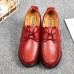 SOCOFY Women Lace Up Leather Casual High Heel Platforms SOCOFY Women Lace Up Leather Casual High Heel Platforms