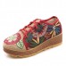 Embroidered Flower Platform Lace Up Folkways Casual Shoes Embroidered Flower Platform Lace Up Folkways Casual Shoes