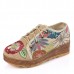 Embroidered Flower Platform Lace Up Folkways Casual Shoes Embroidered Flower Platform Lace Up Folkways Casual Shoes