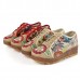 Embroidered Flower Platform Lace Up Folkways Casual Shoes Embroidered Flower Platform Lace Up Folkways Casual Shoes