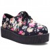 Vintage Floral Lace Up High Platform Skull Flat Creeper Shoes Vintage Floral Lace Up High Platform Skull Flat Creeper Shoes