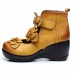 SOCOFY Women Genuine Leather Flower Retro Hook Loop Platporm Shoes SOCOFY Women Genuine Leather Flower Retro Hook Loop Platporm Shoes