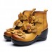 SOCOFY Women Genuine Leather Flower Retro Hook Loop Platporm Shoes SOCOFY Women Genuine Leather Flower Retro Hook Loop Platporm Shoes