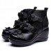 SOCOFY Women Genuine Leather Flower Retro Hook Loop Platporm Shoes SOCOFY Women Genuine Leather Flower Retro Hook Loop Platporm Shoes