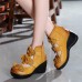 SOCOFY Women Genuine Leather Flower Retro Hook Loop Platporm Shoes SOCOFY Women Genuine Leather Flower Retro Hook Loop Platporm Shoes